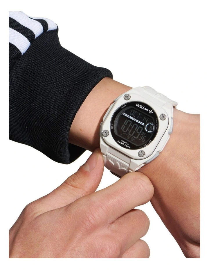 City Tech Two Resin Watch in White image 5