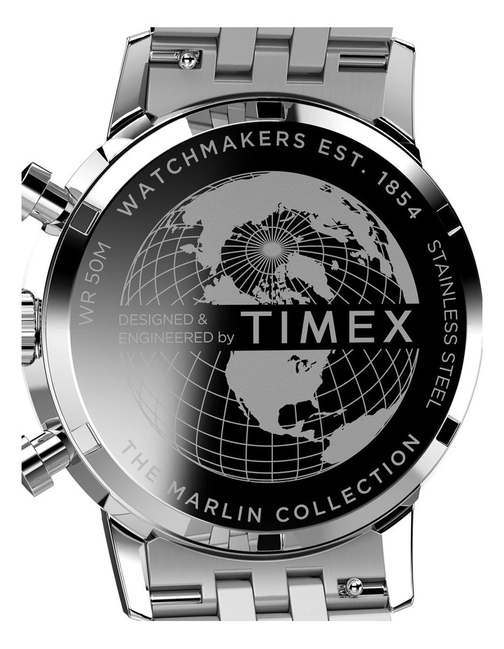 Marlin Chrono Stainless Steel Watch in Silver image 5