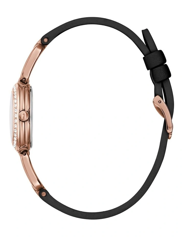 Arco Chain Leather Watch in Black image 2