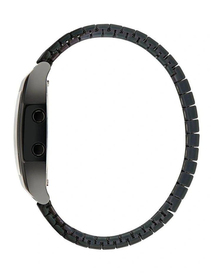 Digital Two Stainless Steel Watch in Black image 3