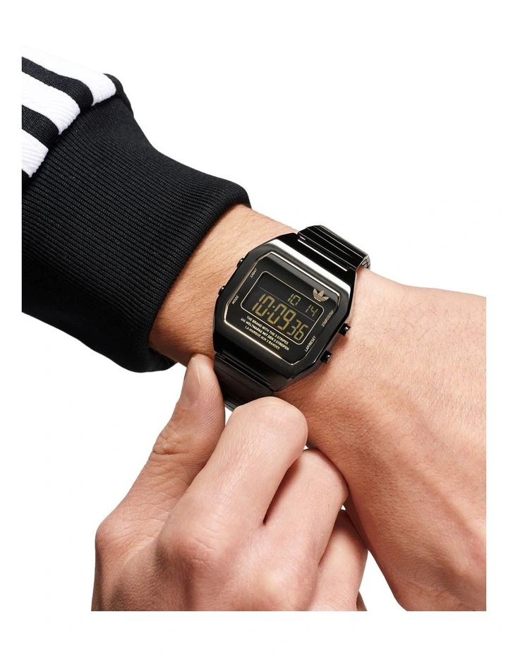 Digital Two Stainless Steel Watch in Black image 6