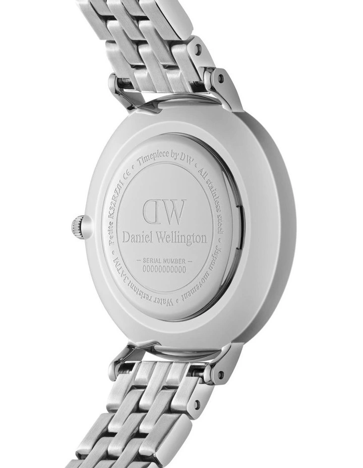 Daniel Wellington Petite Sterling Black Dial Silver Mesh Bracelet Watch For Women - DW00100304