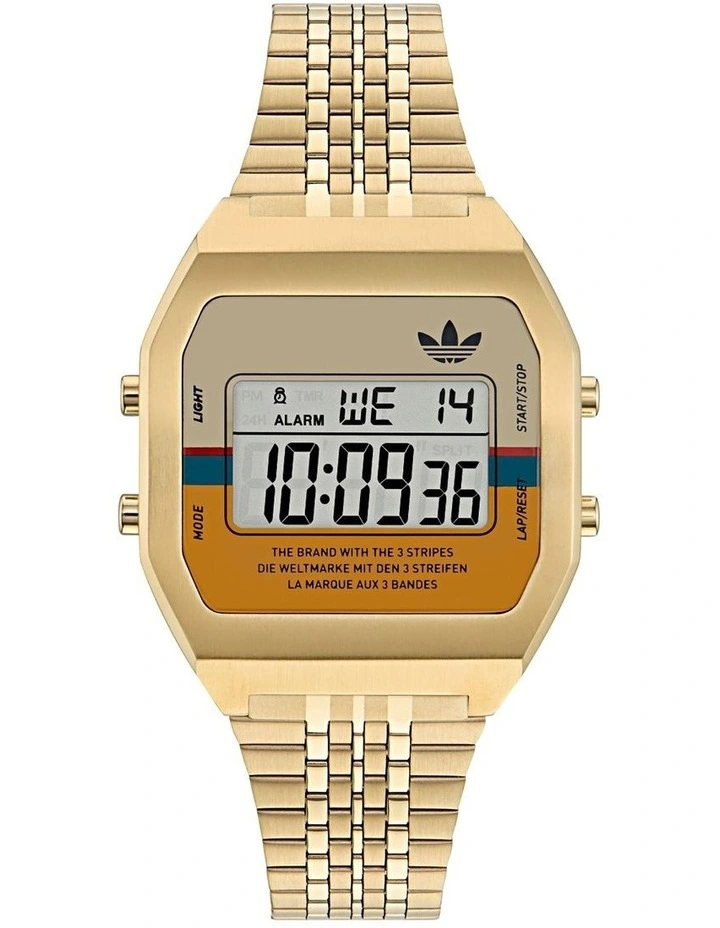 Digital Two Multicolor Mask IP Sst Bracelet in Yellow/Gold image 1