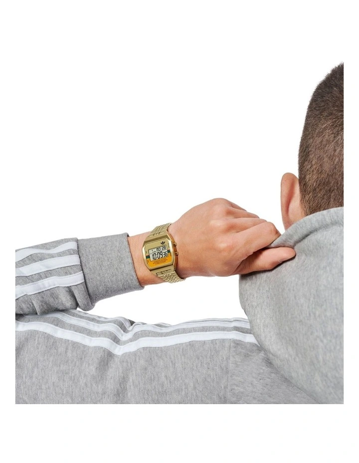 Digital Two Multicolor Mask IP Sst Bracelet in Yellow/Gold image 2