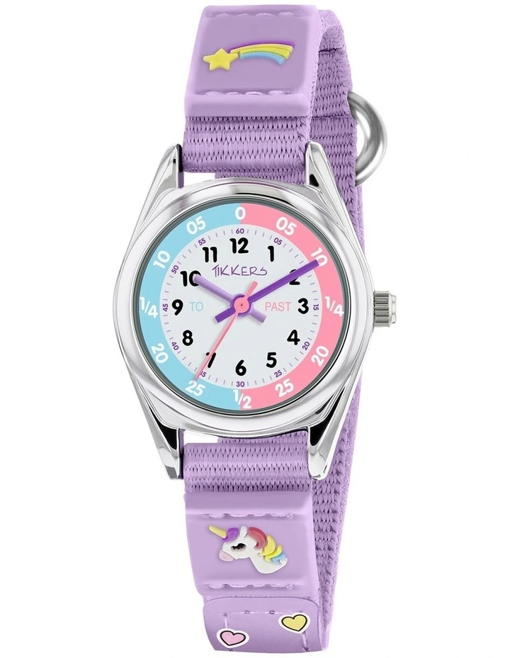 Alloy And Fabric Watch in Purple image 1