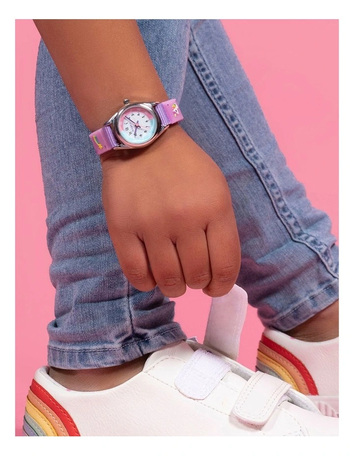 Alloy And Fabric Watch in Purple image 2