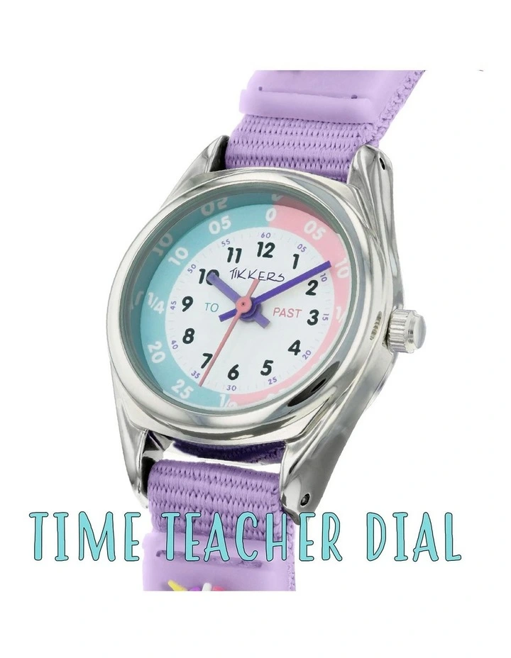 Alloy And Fabric Watch in Purple image 4