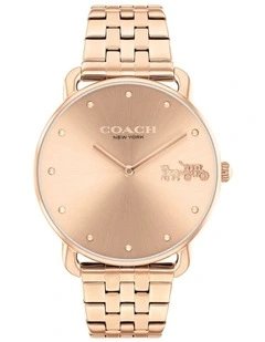 Elliot Two Tone Stainless Steel Silver White Dial Watch in Rose Gold