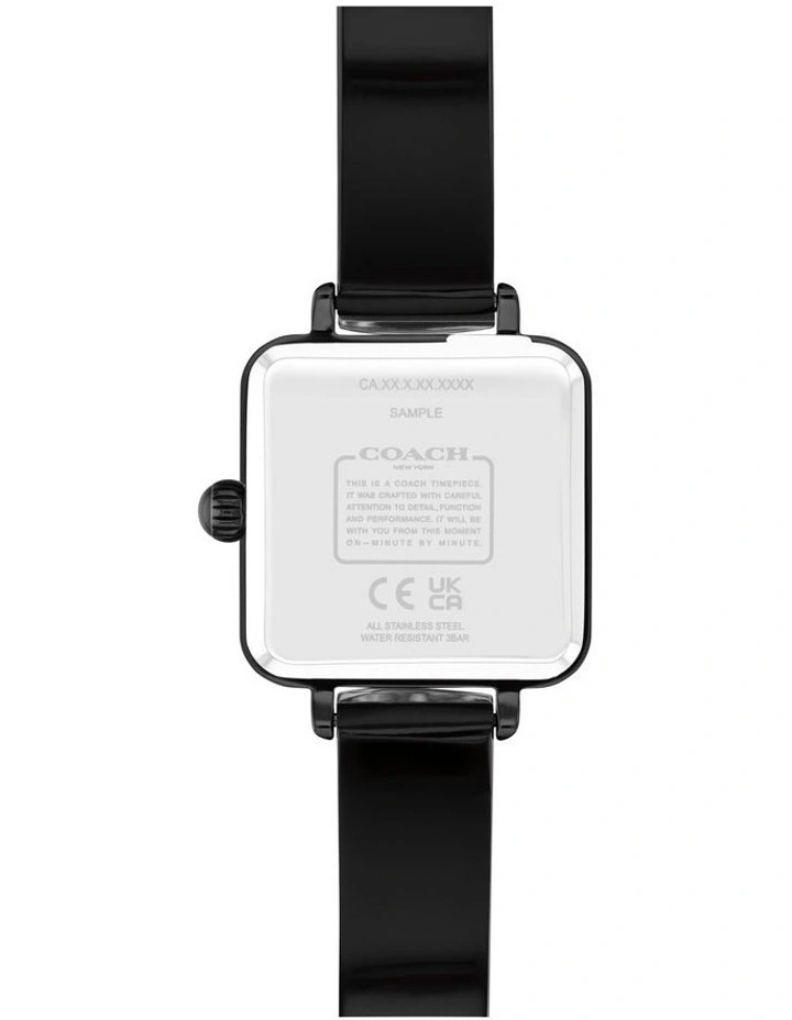 Cass Ionic Plated Thin Dial Watch in Black image 3