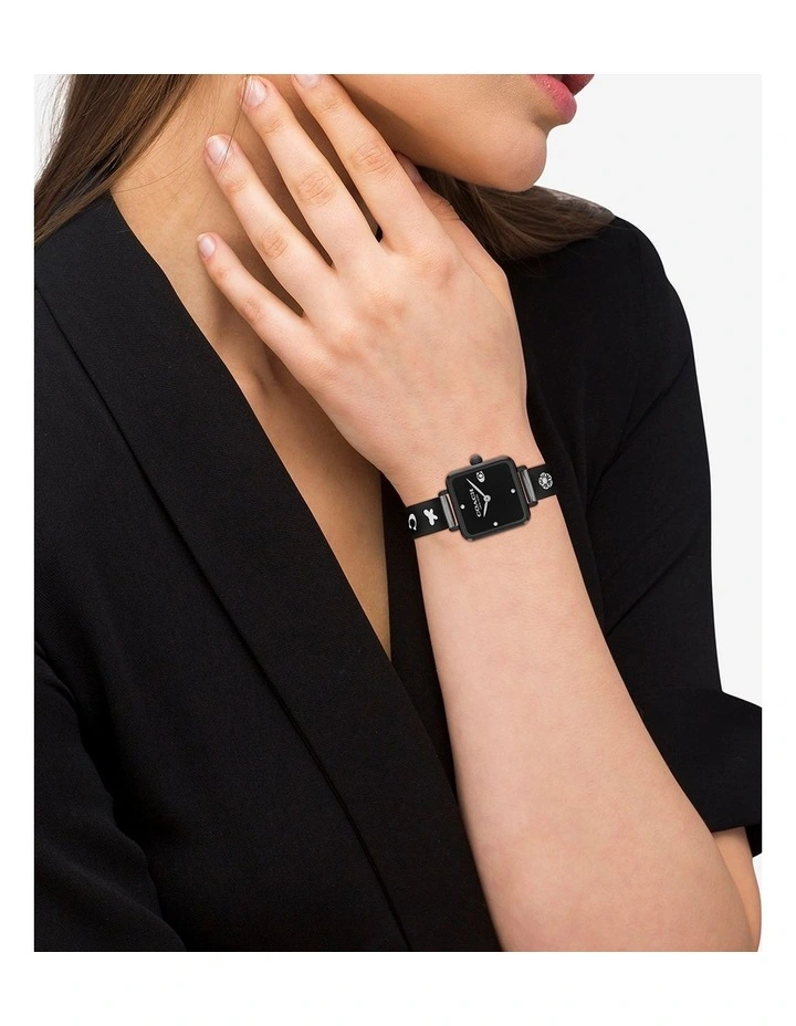 Cass Ionic Plated Thin Dial Watch in Black image 5