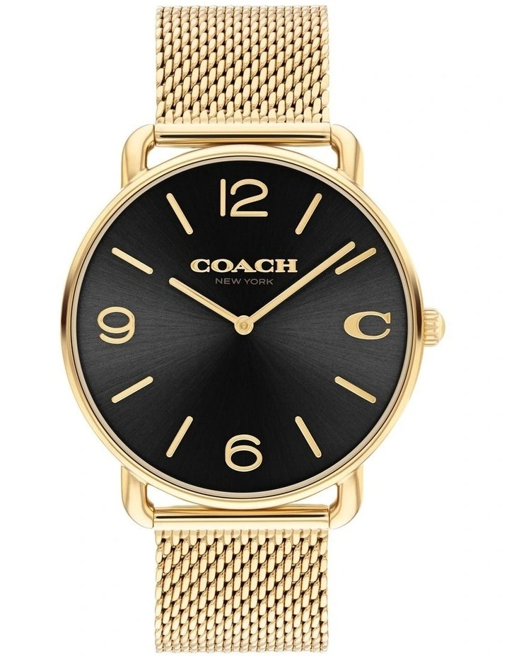 Elliot Ionic Plated Thin Steel Dial Watch in Black image 1