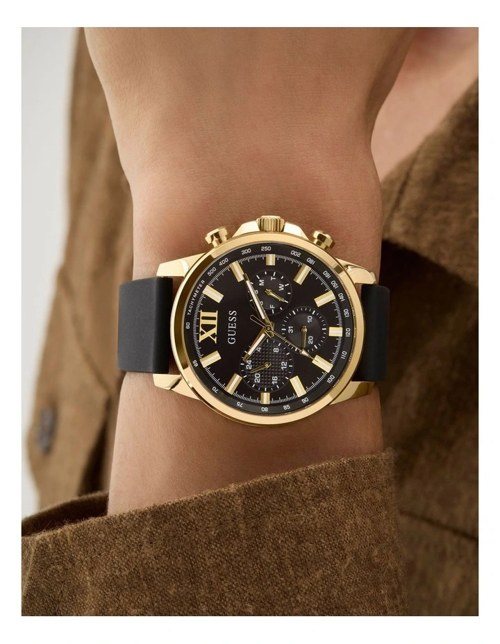 Multi-function Watch in Black/Gold Tone image 7