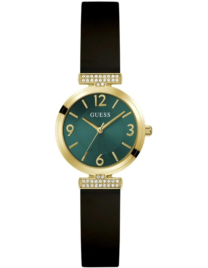 Ladies Analog Watch in Black Gold Tone image 1