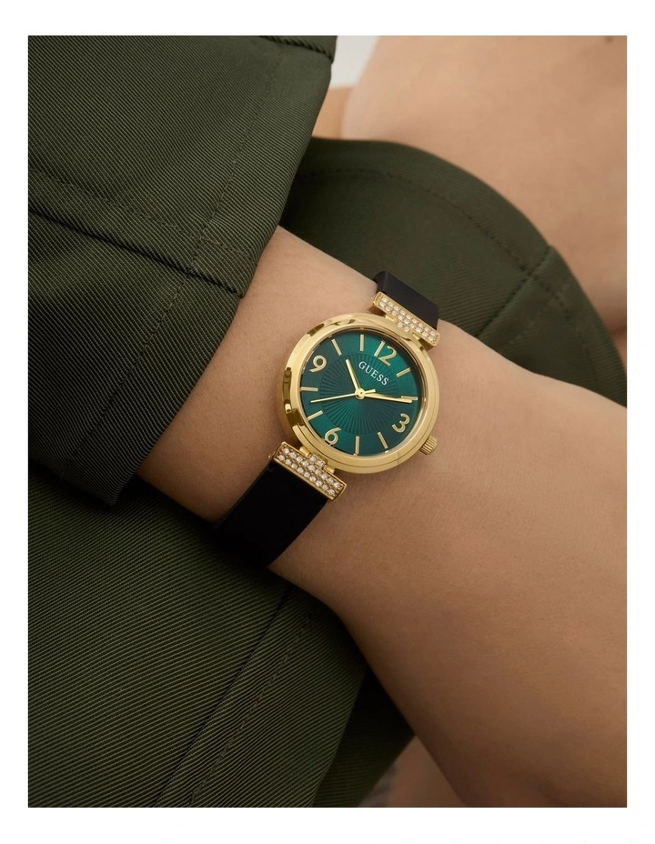Ladies Analog Watch in Black Gold Tone image 2