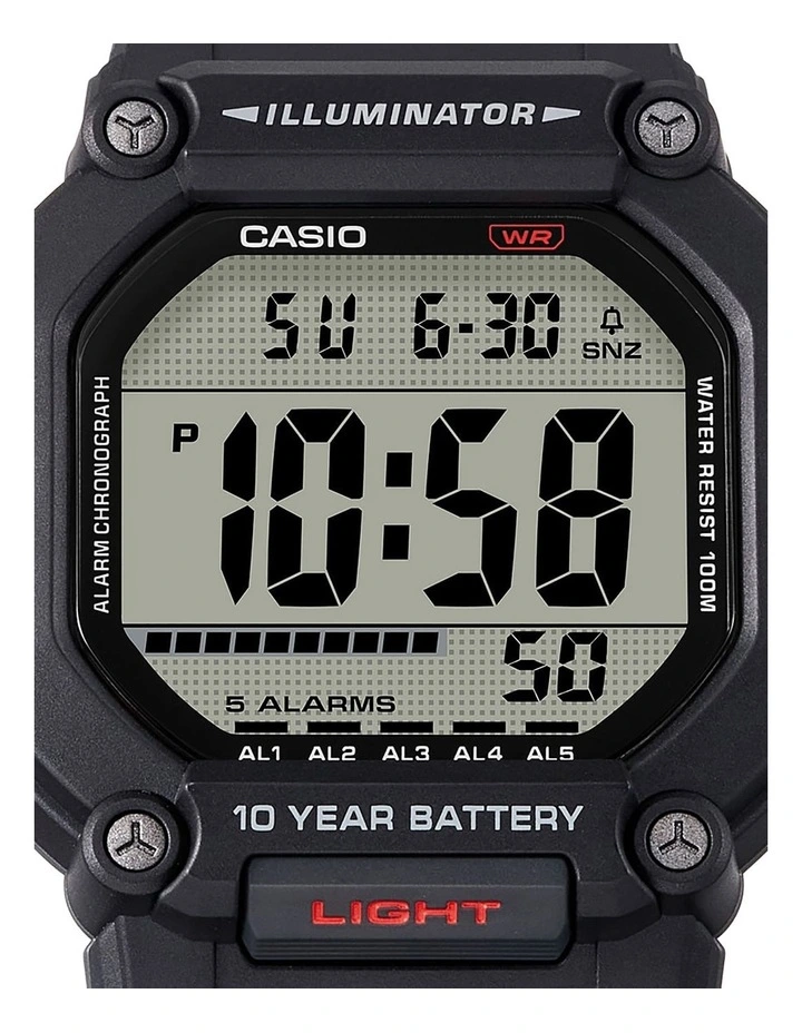 Resin Digital AE1600H-1A Watch in Black image 3