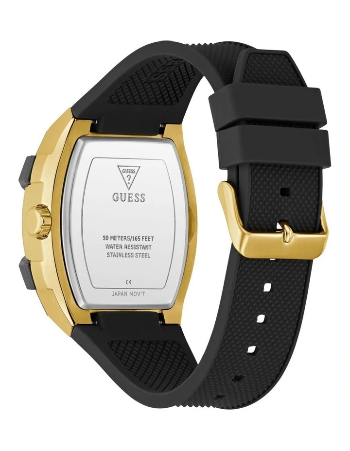 Mens Black Gold Tone Multi-function Watch image 6