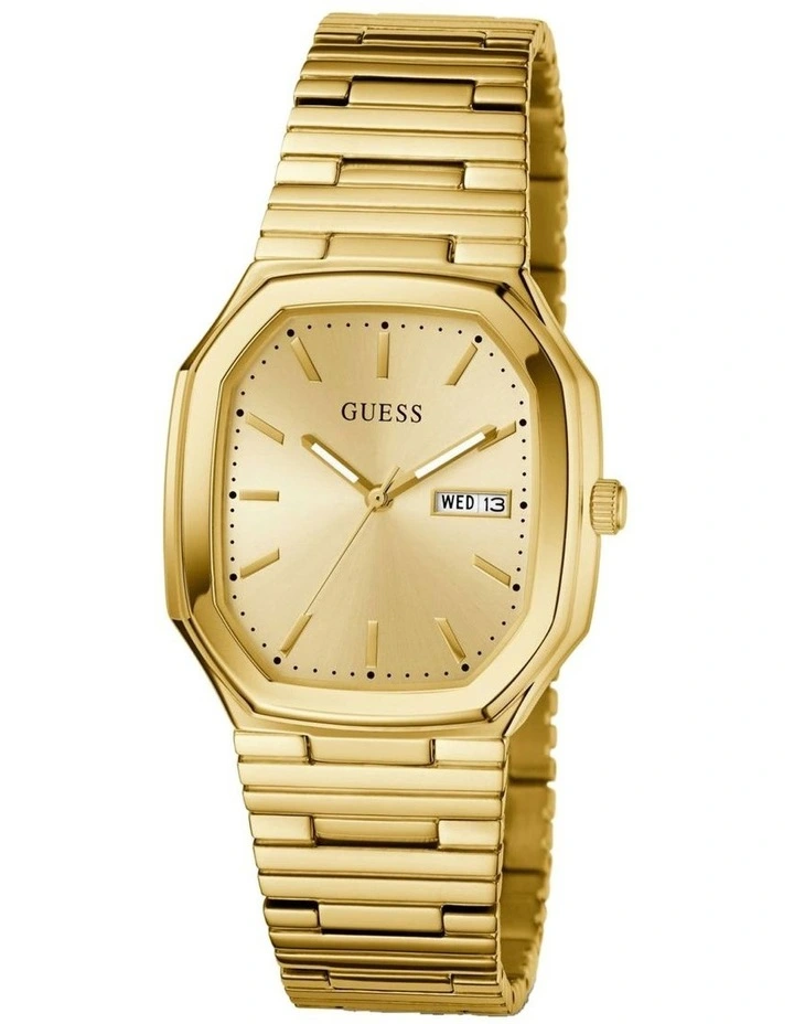 Mens Gold Tone Date Watch image 4