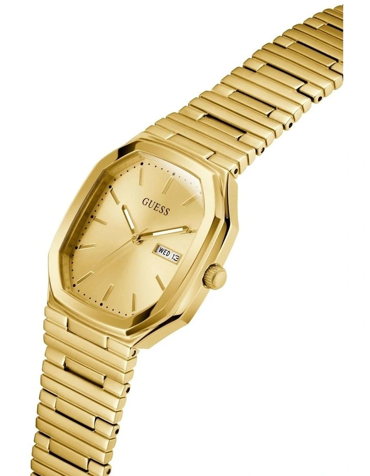 Mens Gold Tone Date Watch image 5