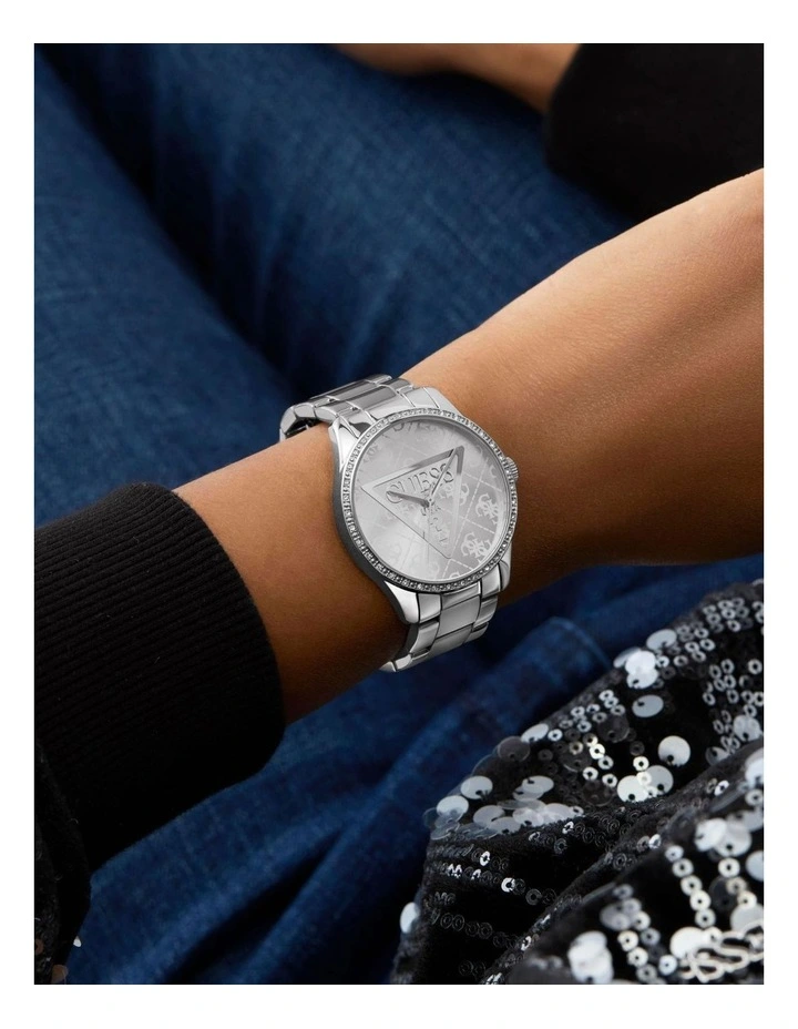 Ladies Tone Analogue Watch in Silver image 7