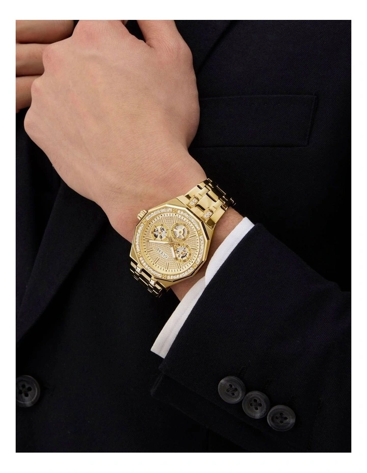 Mens Multi-function Watch in Gold image 2
