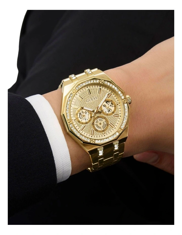 Mens Multi-function Watch in Gold image 7