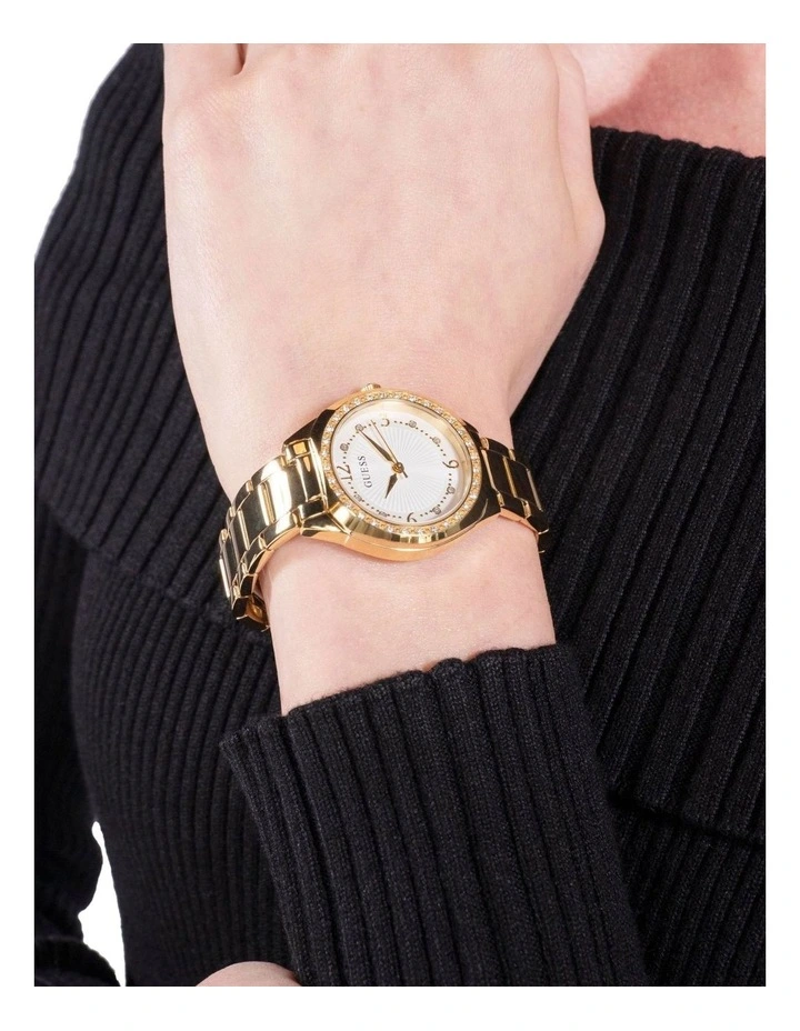 Gold-Tone Crystal Bezel Women's Watch image 2