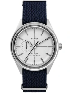 Marlin Jet Automatic Fabric Strap Watch 38mm in Silver