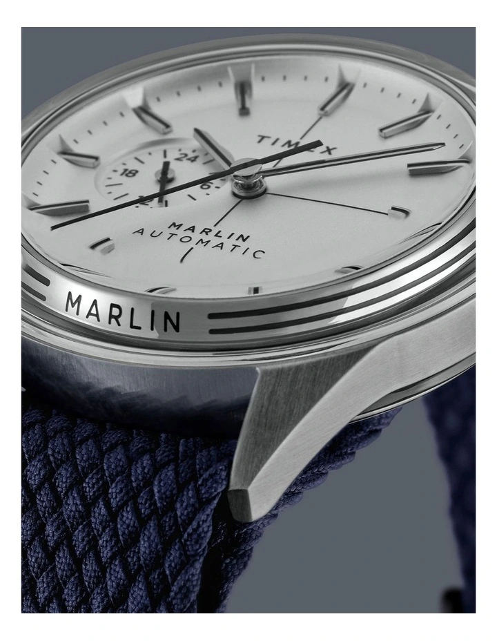 Marlin Jet Automatic Fabric Strap Watch 38mm in Silver image 2