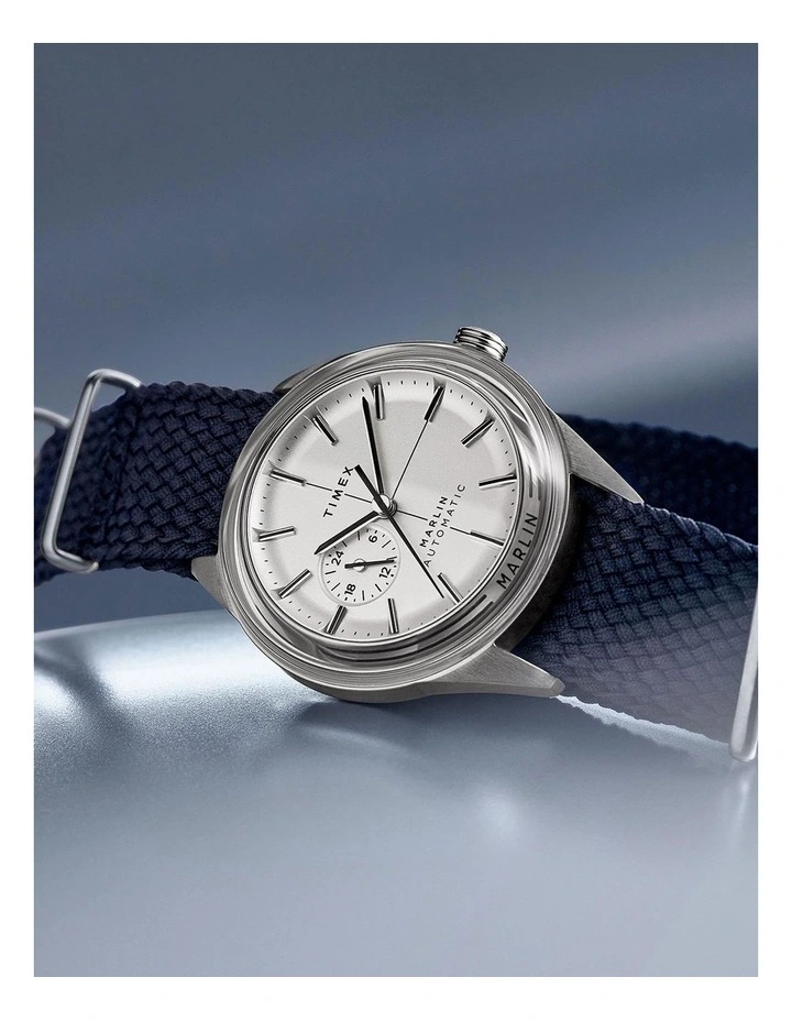 Marlin Jet Automatic Fabric Strap Watch 38mm in Silver image 7