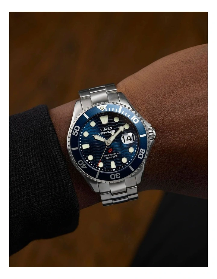 Deepwater Meridian 200 Stainless Steel Bracelet Watch 44mm in Silver image 2