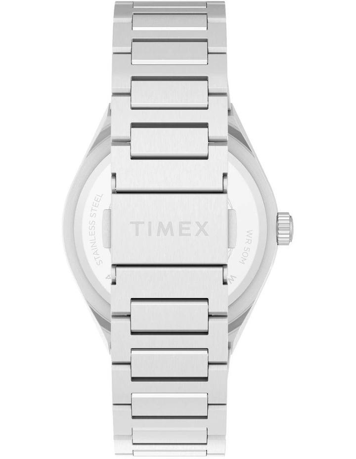 Q Continental Day And Date Stainless Steel Bracelet Watch 39mm in Silver image 3