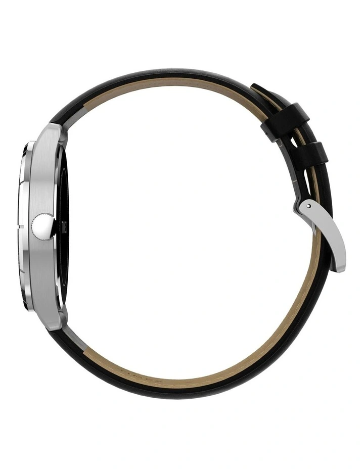 Main Street Leather Strap Watch 42mm in Black image 2