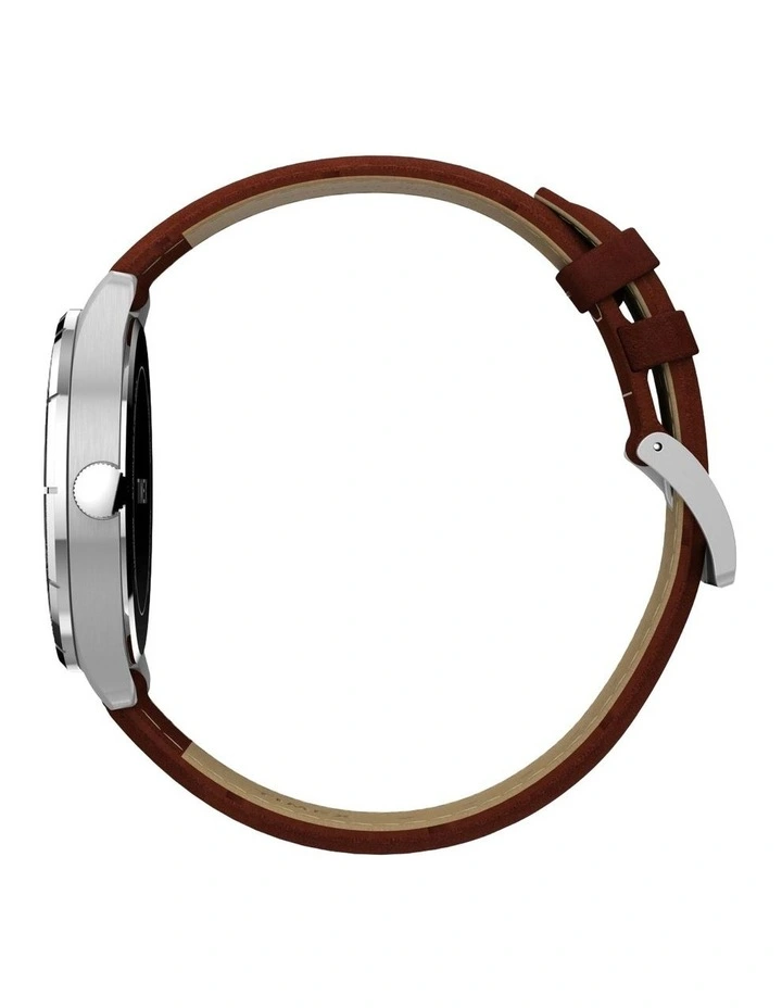 Main Street Leather Strap Watch 42mm in Brown image 2