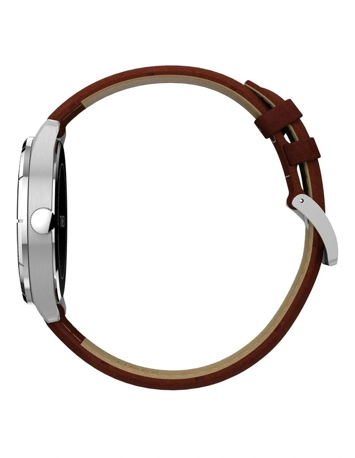 Main Street Leather Strap Watch 42mm in Brown image 2