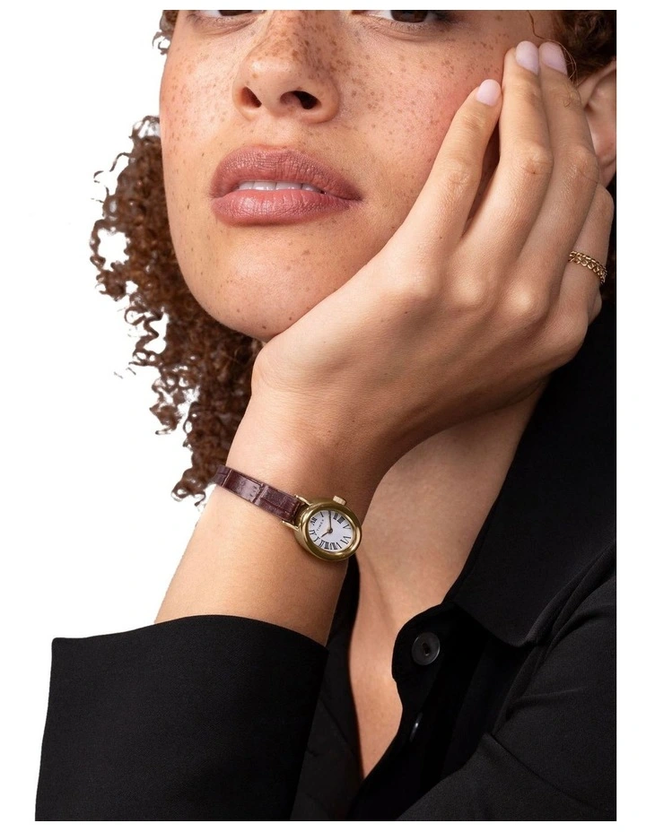 Cavatina Watch with Gold-tone Case in Brown image 2