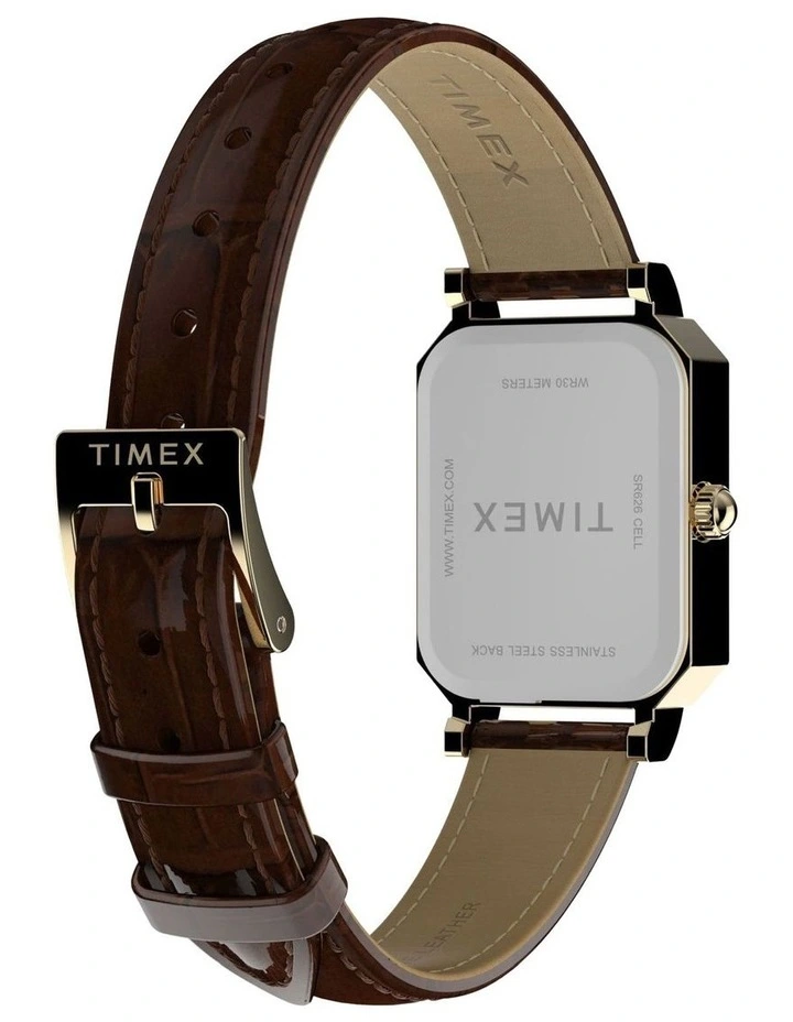 Dress Leather Strap Watch 21mm in Brown image 5