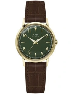 Marlin Quartz Leather Strap Watch 34mm in Brown
