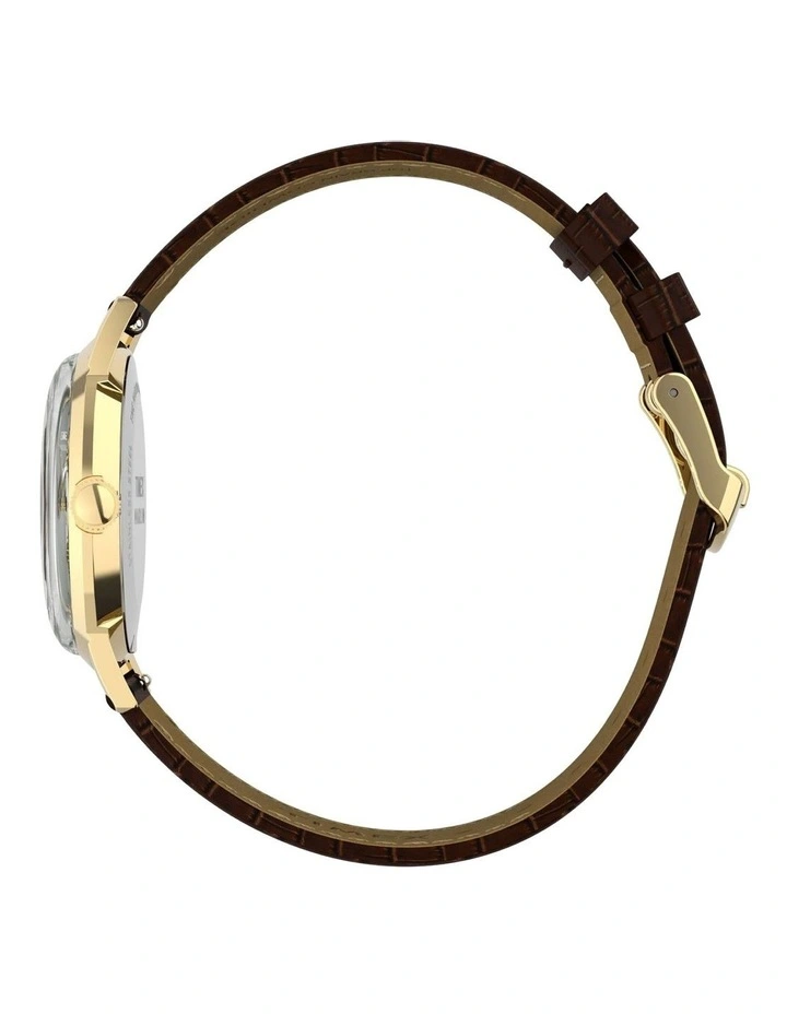 Marlin Quartz Leather Strap Watch 34mm in Brown image 2