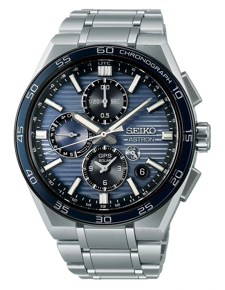 Astron SSH175J GPS Solar Chronograph Watch in Silver image 1