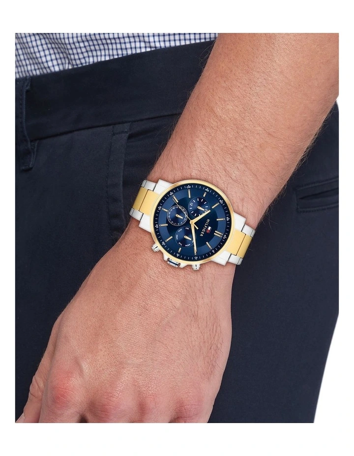 Tyson Stainless Steel & Ionic Plated Thin Steel Dial 1710710 Watch in Blue image 4