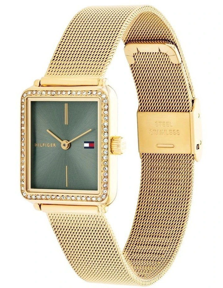 Tea Tank Ionic Plated Thin Steel Dial 1782791 Watch in Green image 2