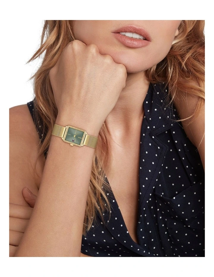 Tea Tank Ionic Plated Thin Steel Dial 1782791 Watch in Green image 4