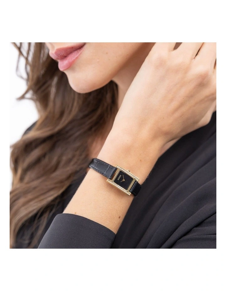 Lucy Precious Leather Dial 1502813 Watch in Black image 4