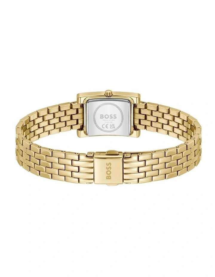 Lucy Precious Ionic Plated Thin Gold Steel Dial 1502815 Watch in White image 3
