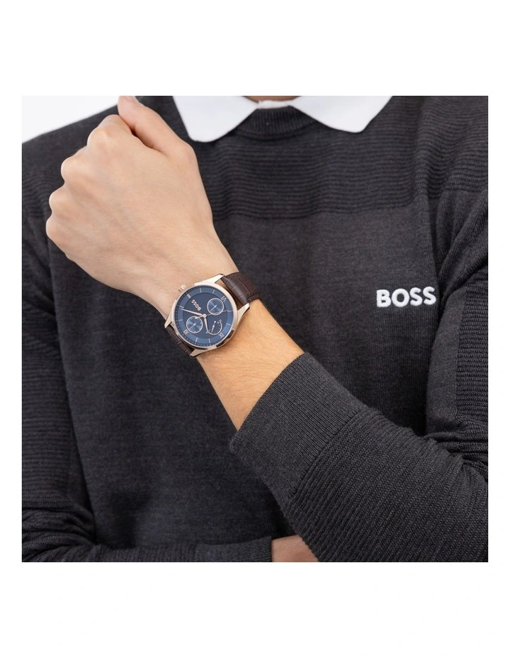 Principle Master Brown Calfskin Dial 1514273 Watch in Blue image 4