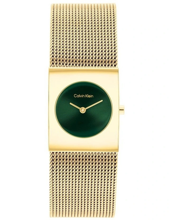 Pulse Ionic Plated Thin Gold Steel Dial 25100136 Watch in Green image 1