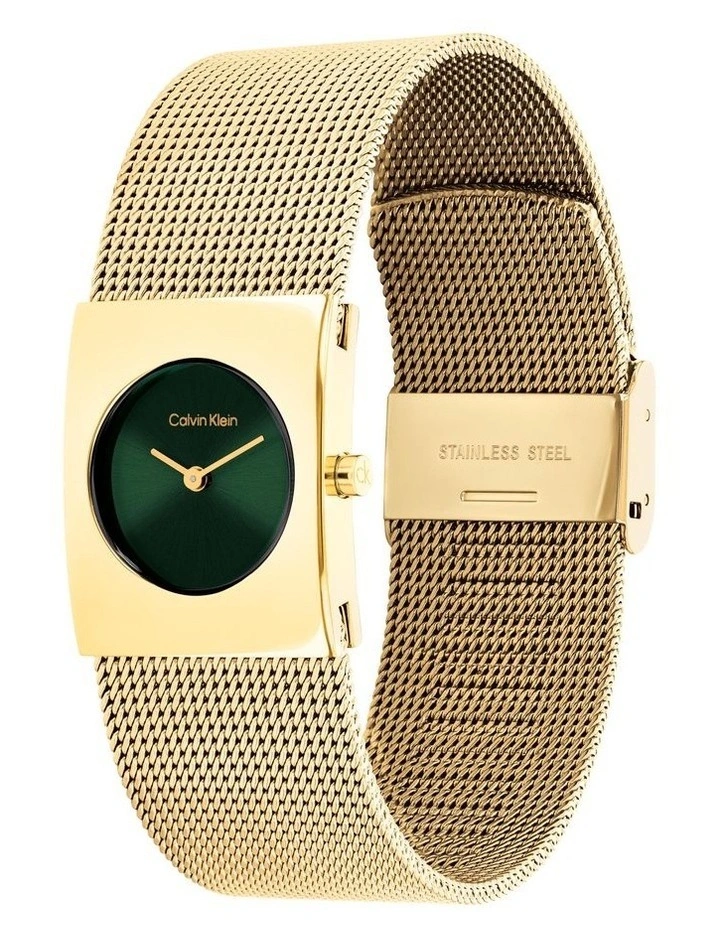 Pulse Ionic Plated Thin Gold Steel Dial 25100136 Watch in Green image 2