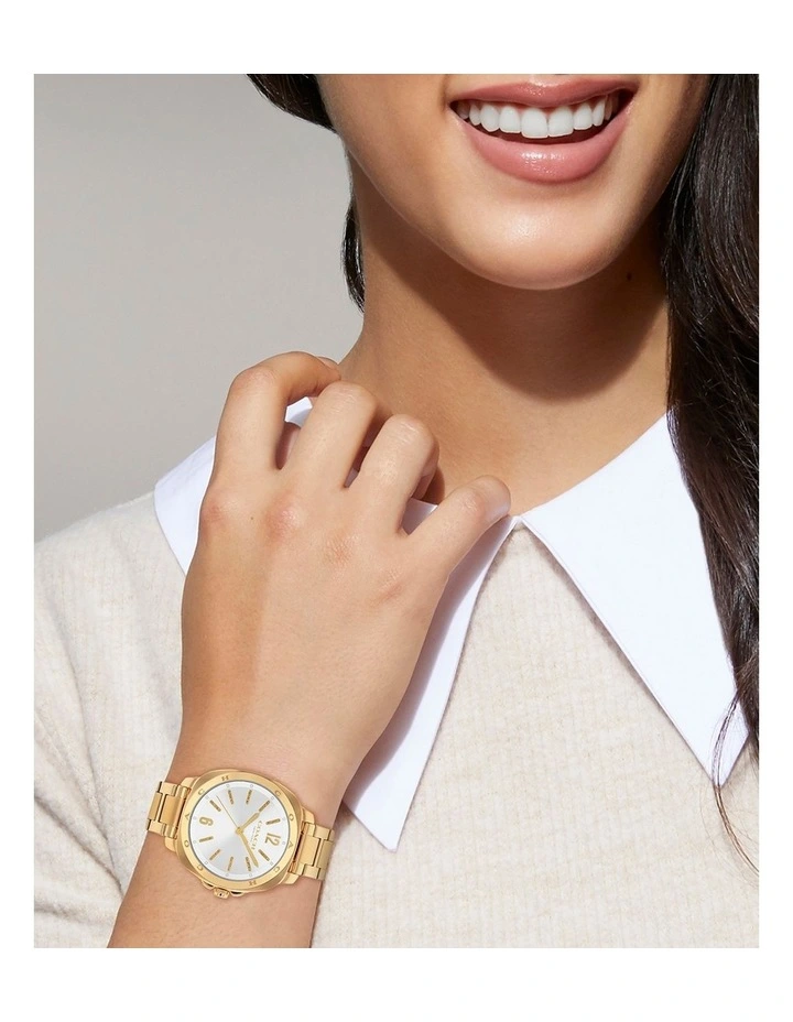 Kitt Ionic Plated Thin Steel Dial Watch 14504478 in Gold image 4