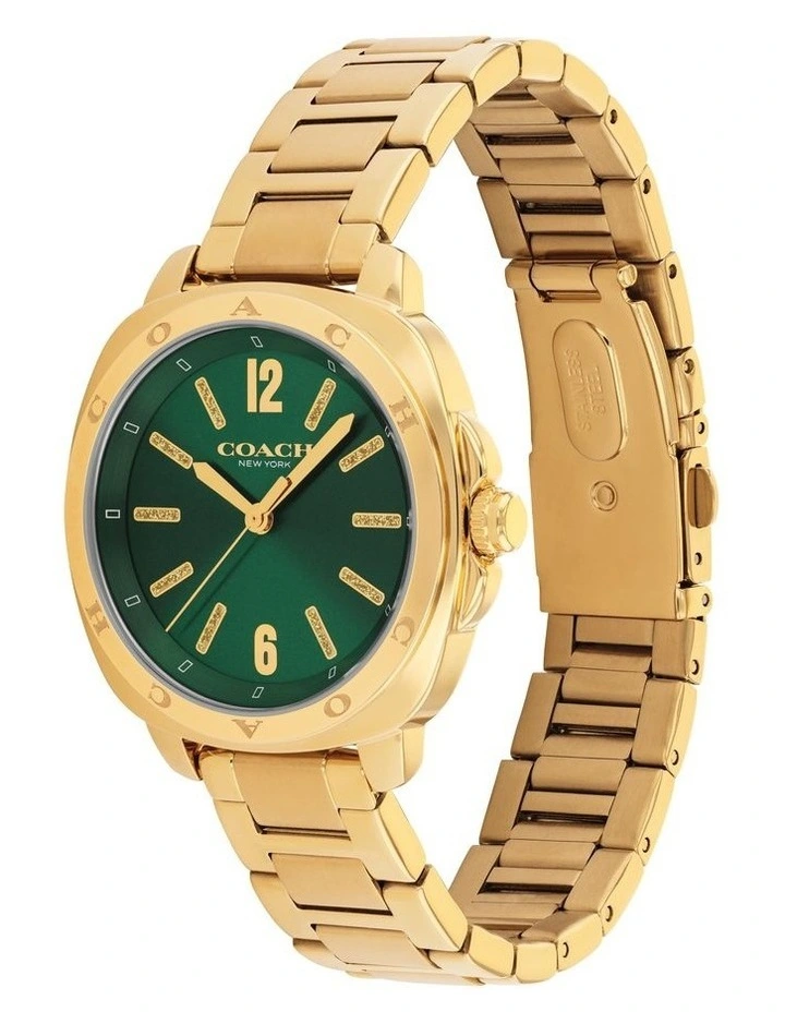 Kitt Ionic Plated Thin Gold Steel Green Dial Ladies Watch 14504535 image 2