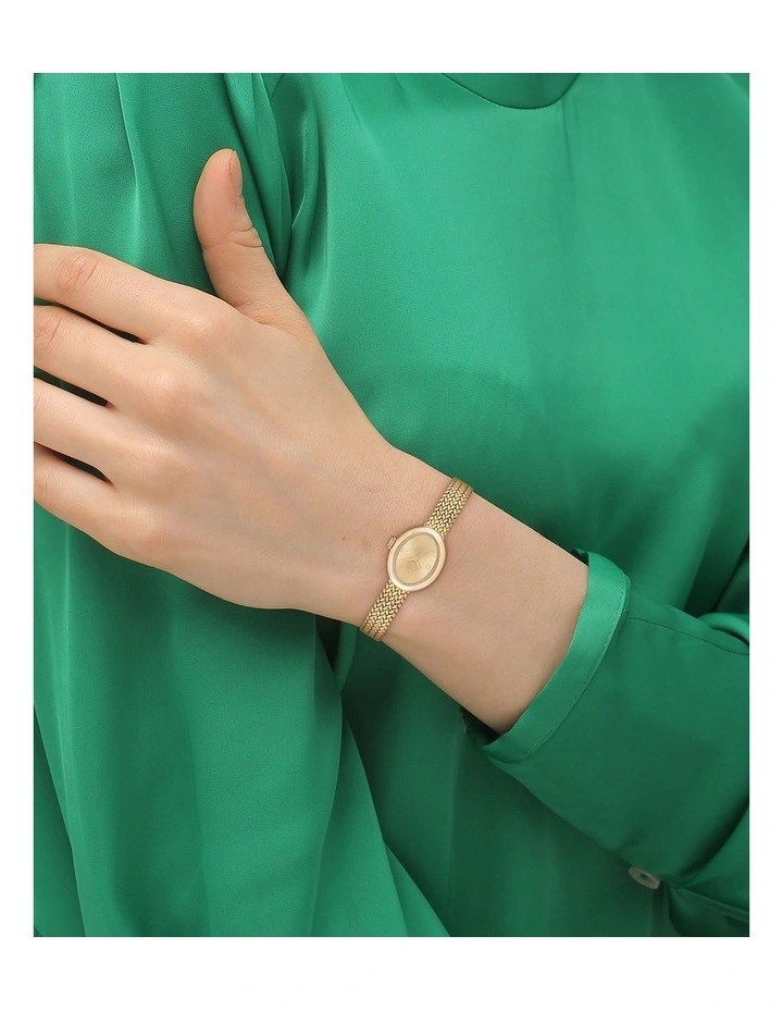 Sammy Ionic Plated Thin Steel Dial Watch 14504567 in Gold image 4